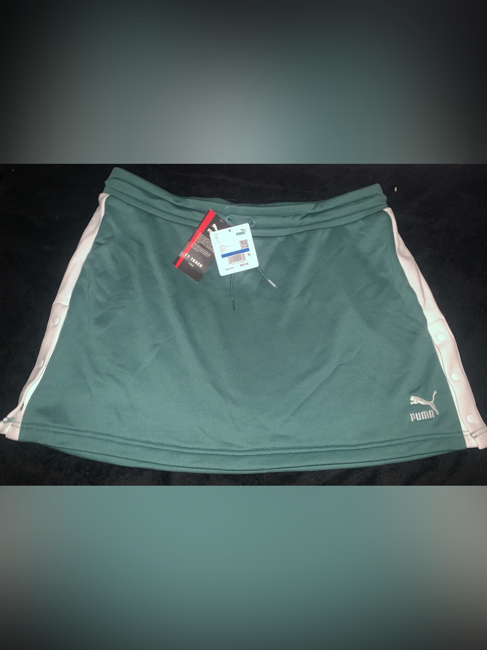 Puma iconic XL Women's blue spruce green T-7 A-Line track Skirt